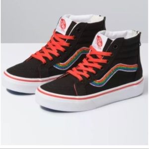 Vans Kids Sk8 Hi Rainbow Stripe High Top Sneakers Girls Size 1.5